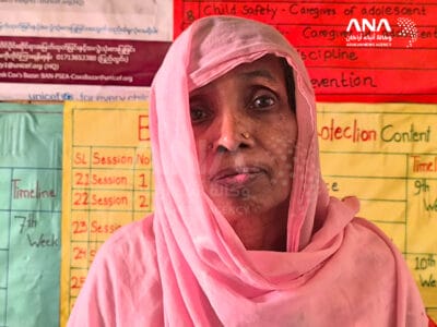 Noor Aisha, a Rohingya refugee in Bangladesh, speaks to ANA, 6-4-2025 (Image: ANA)