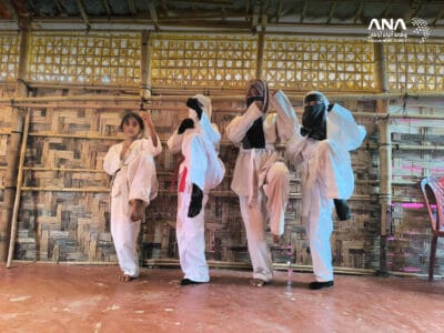 Female Rohingya Taekwondo trainees, 18-4-2025 (Image: ANA)
