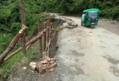 Heavy trucks banned from traveling on some sections of the Buthidaung-Maungdaw road due to damage caused by heavy rains (Image: Social Media)